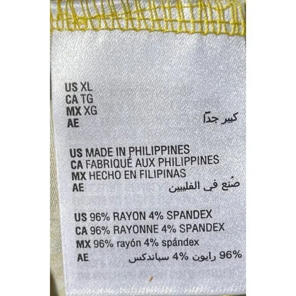 Style & Co XL Yellow Floral Bell Sleeve On Off Knit Top Dainty Ochre Rayon Blend - Picture 10 of 10